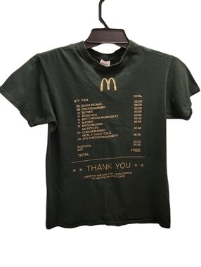 McDonald's McGold Card Forest Green Short-Sleeve Logo Tee  Gold Print Receipt